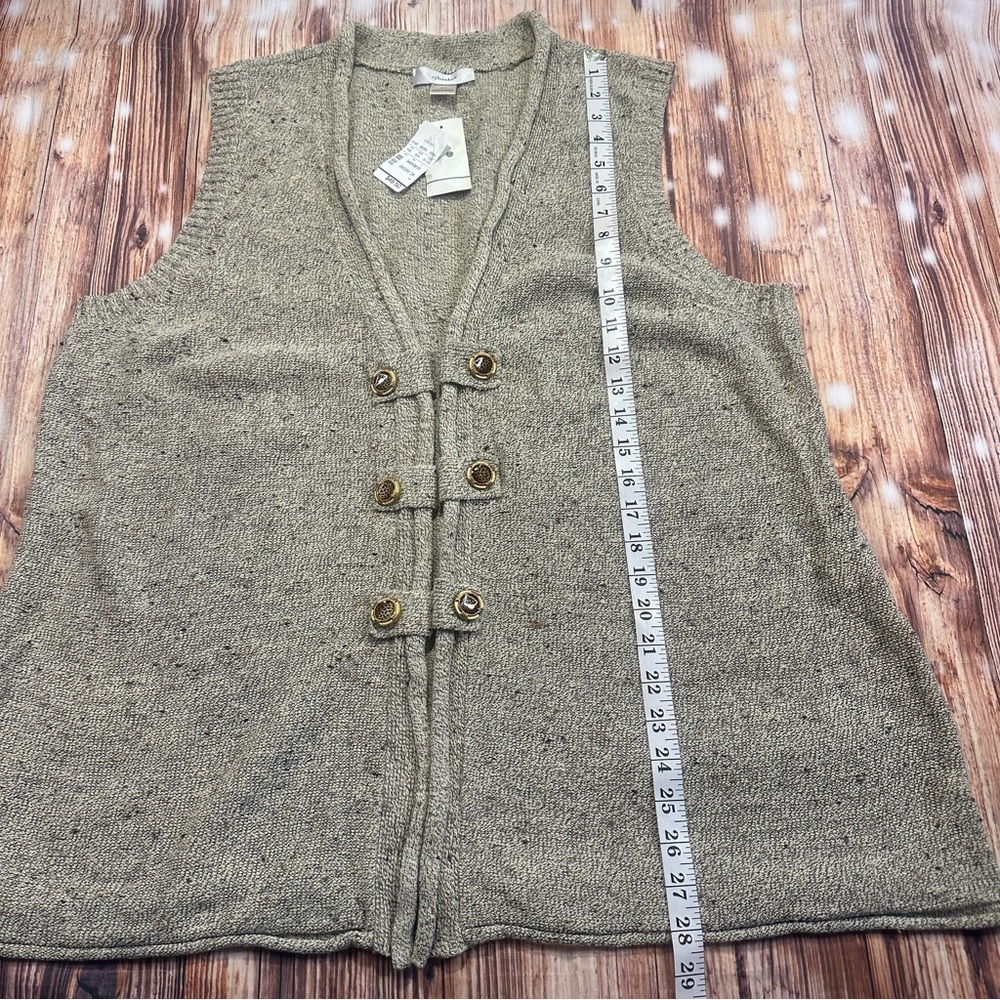 CJ Banks Tan/Confetti Open View Vest Women’s Size 2X - Picture 10 of 13